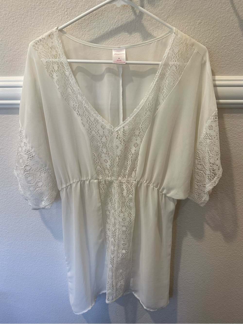 Sheer Lace V-Neck Cover Up